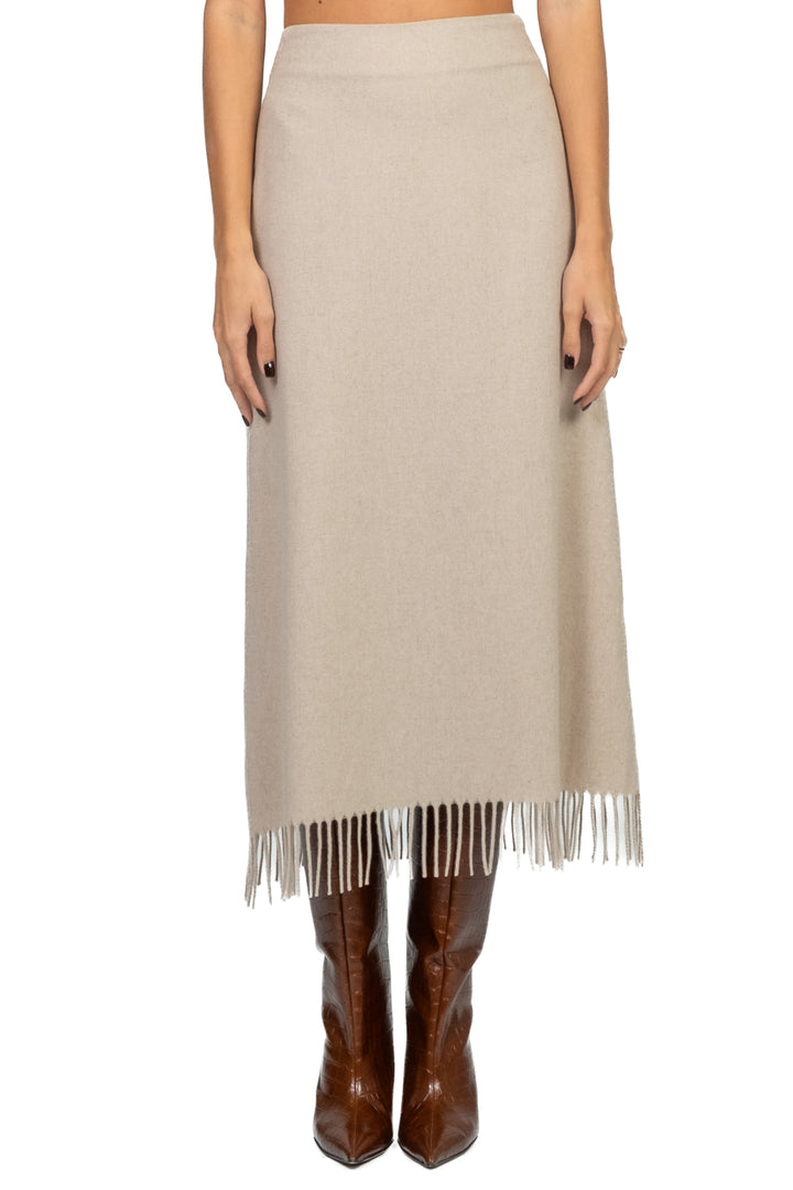 Tensione In - Gonna misto lana con frange Art. VX1237
