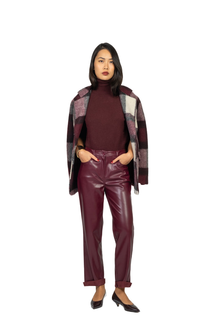 Vicolo - Giacca cappotto quadri con cintura Art. TF1906