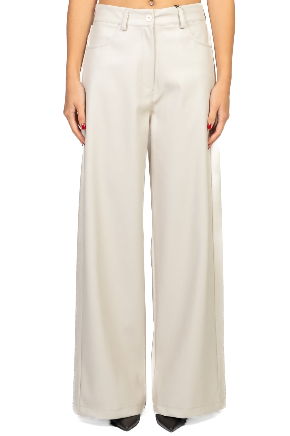 Tensione In - Pantalone ecopelle palazzo con tasconi Art. 224155-25