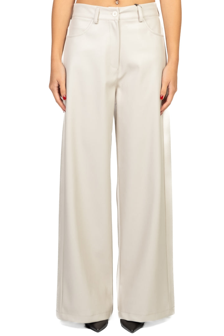 Tensione In - Pantalone ecopelle palazzo con tasconi Art. 224155-25