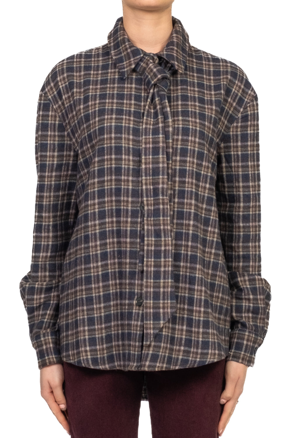 Tensione In - Camicia flanella check con fiocco Art. 26C1376