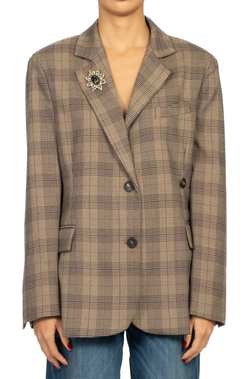 Tensione In - Giacca over galles doppia chiusura Art. W25J966