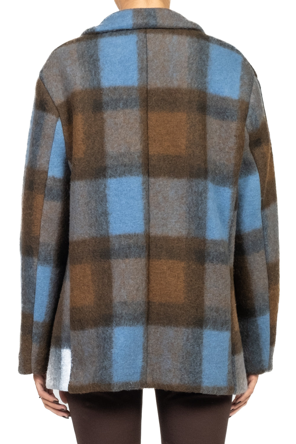 Vicolo - Giacca cappotto quadri con cintura Art. TF1906