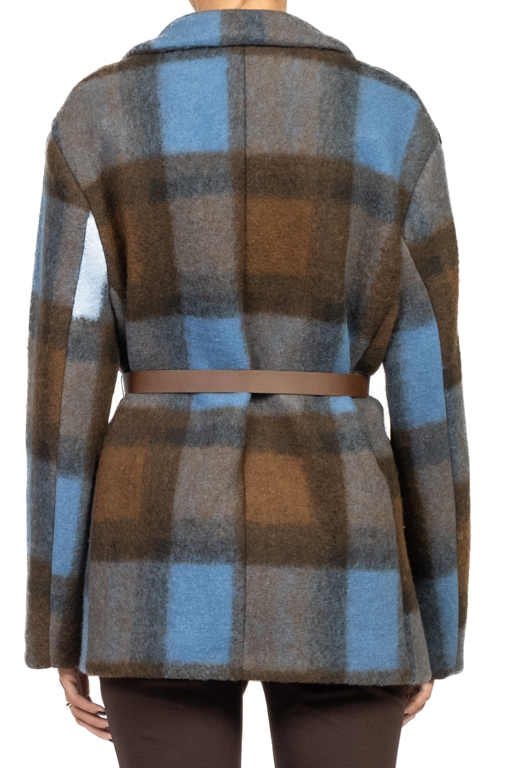 Vicolo - Giacca cappotto quadri con cintura Art. TF1906