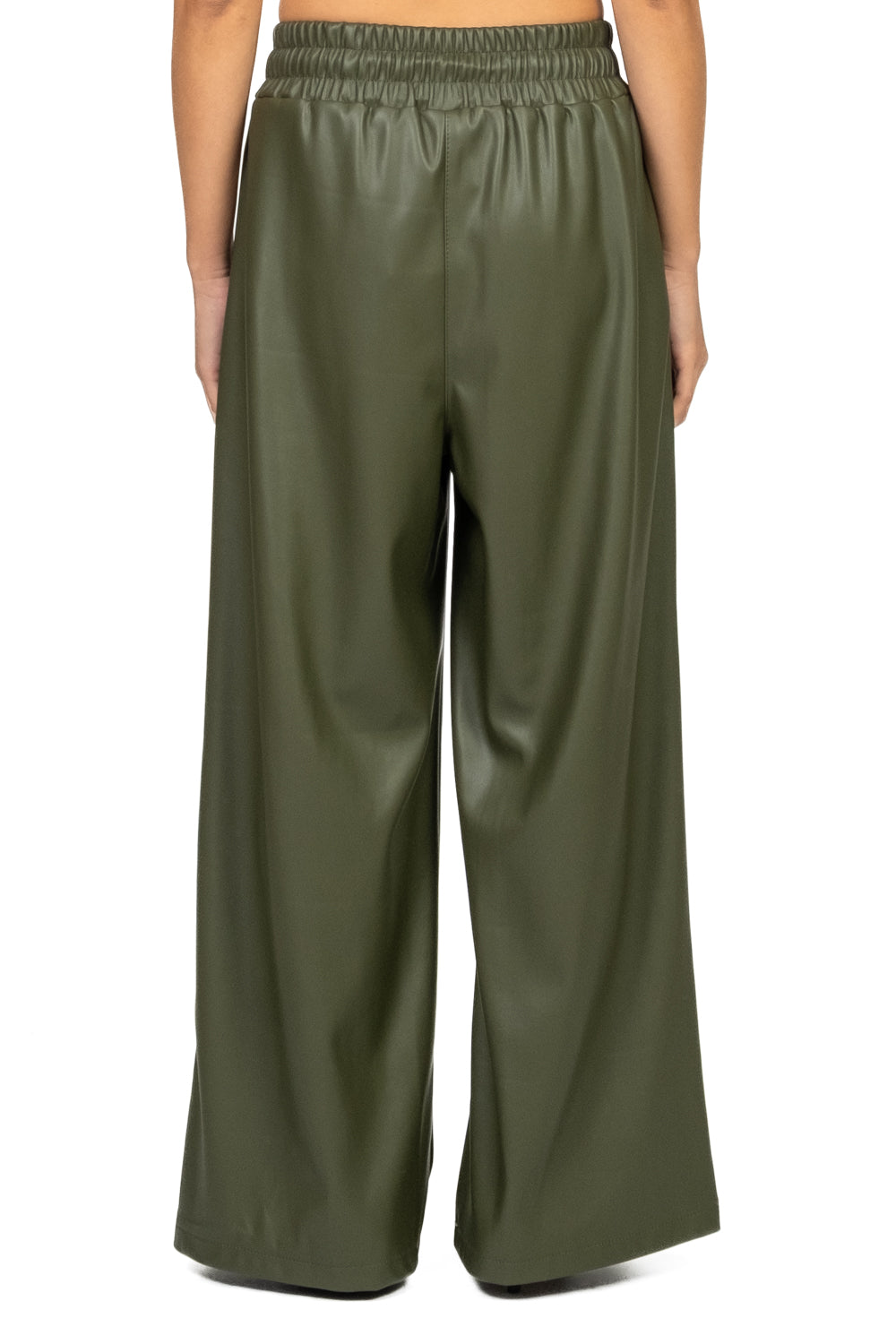 Tensione In - Pantalone ecopelle palazzo con coulisse Art. 26P1429