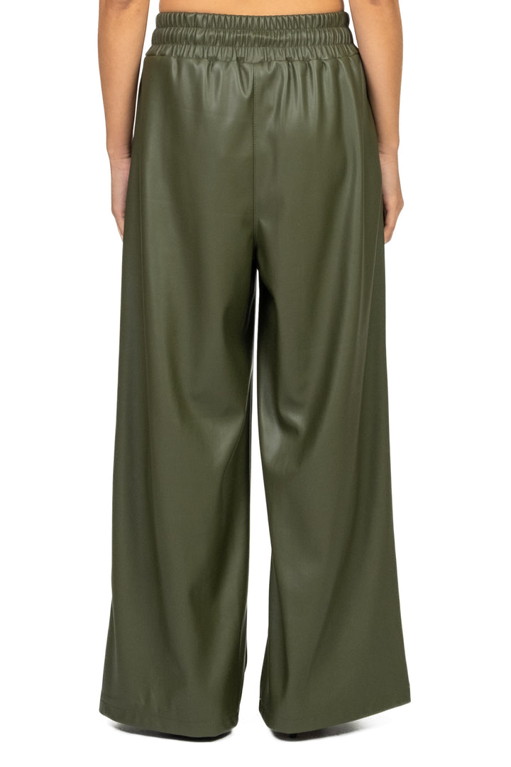 Tensione In - Pantalone ecopelle palazzo con coulisse Art. 26P1429