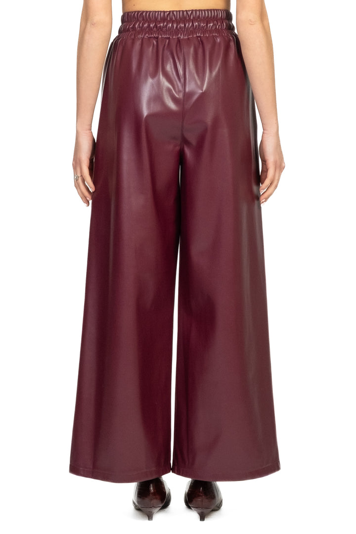 Tensione In - Pantalone ecopelle palazzo con coulisse Art. 26P1429