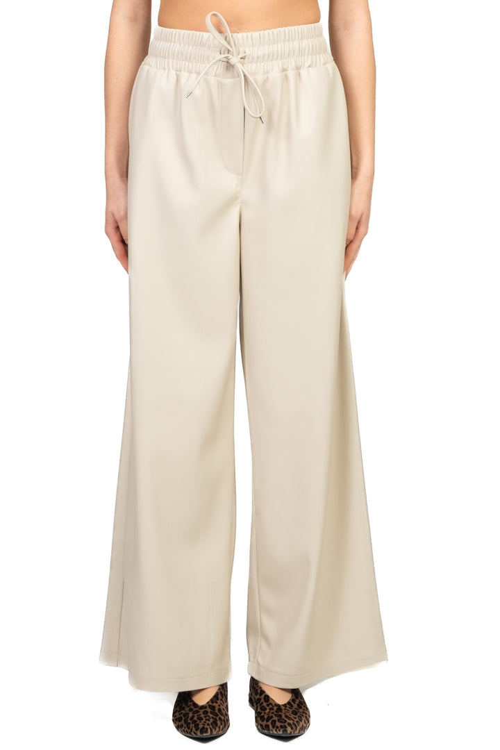 Tensione In - Pantalone ecopelle palazzo con coulisse Art. 26P1429
