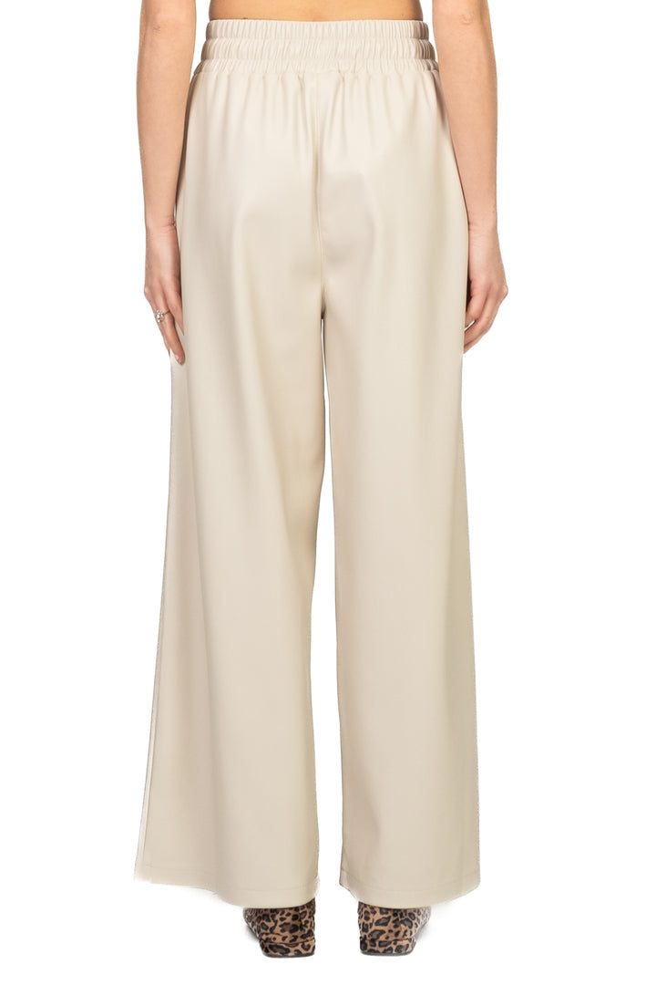 Tensione In - Pantalone ecopelle palazzo con coulisse Art. 26P1429