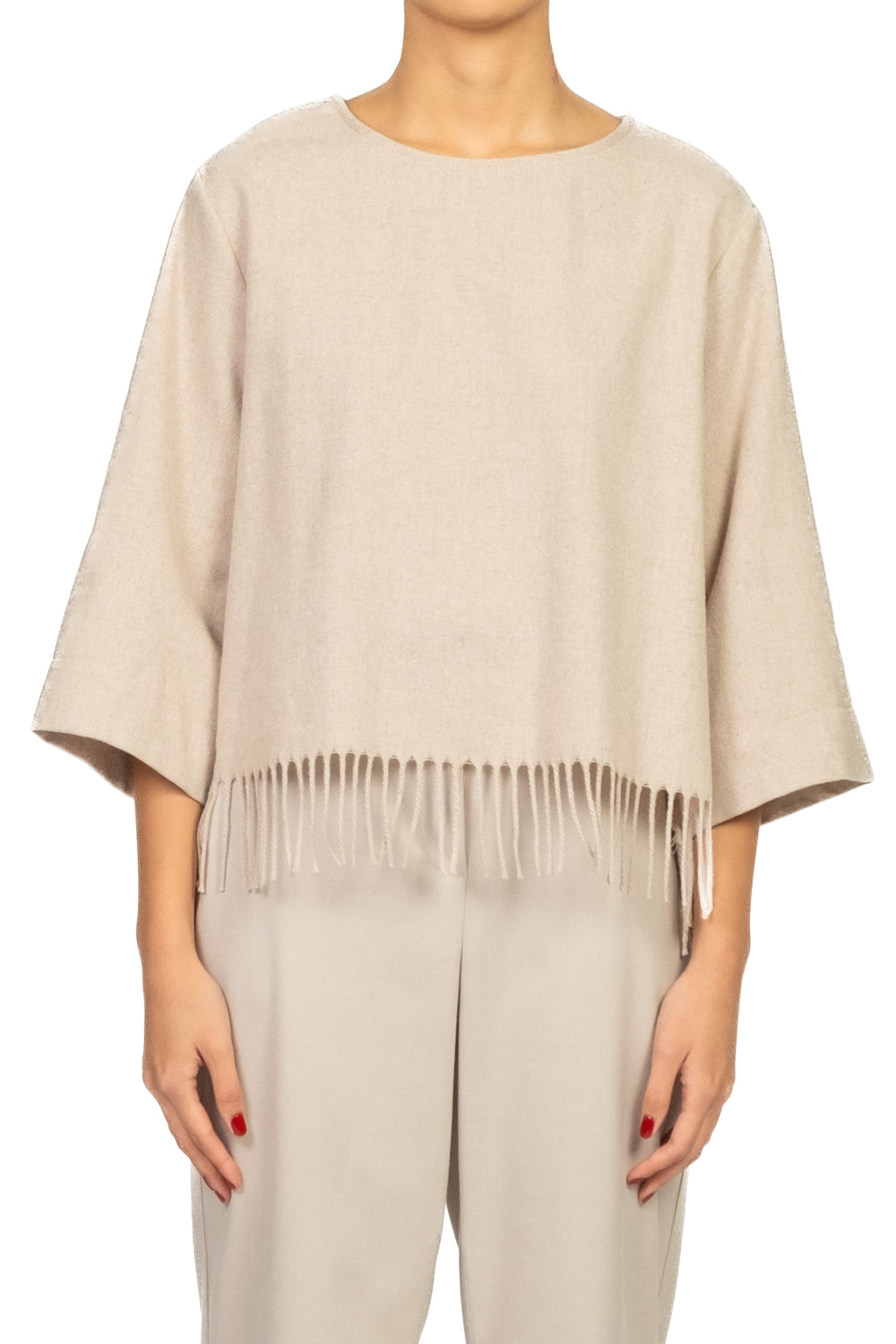 Tensione In - Blusa misto lana con frange Art. VX1228