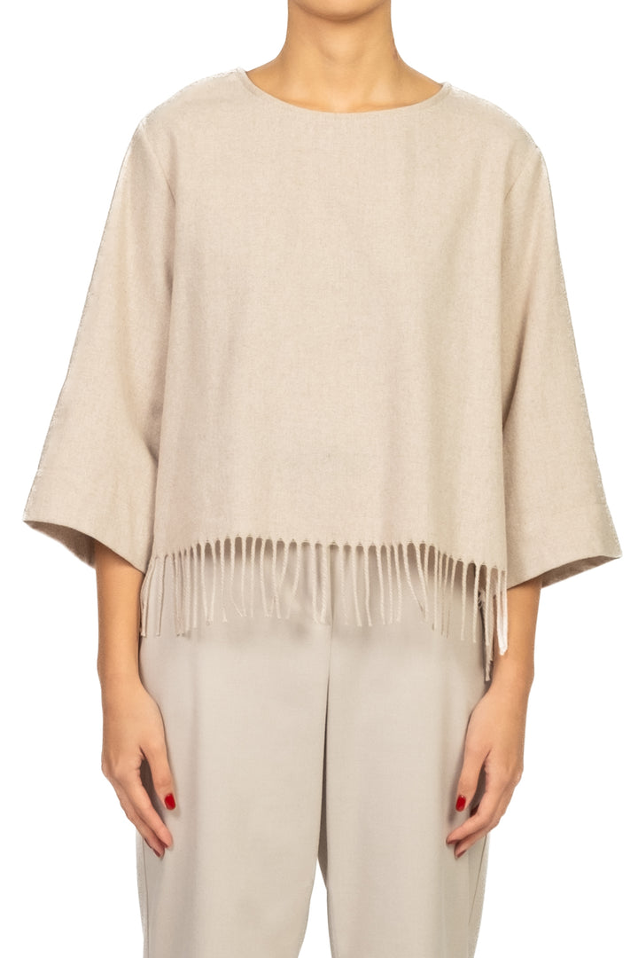 Tensione In - Blusa misto lana con frange Art. VX1228