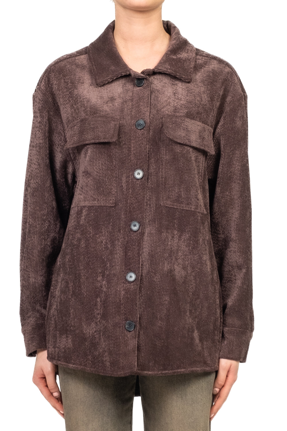 Vicolo - Camicia velluto coste con taschini Art. TF2007