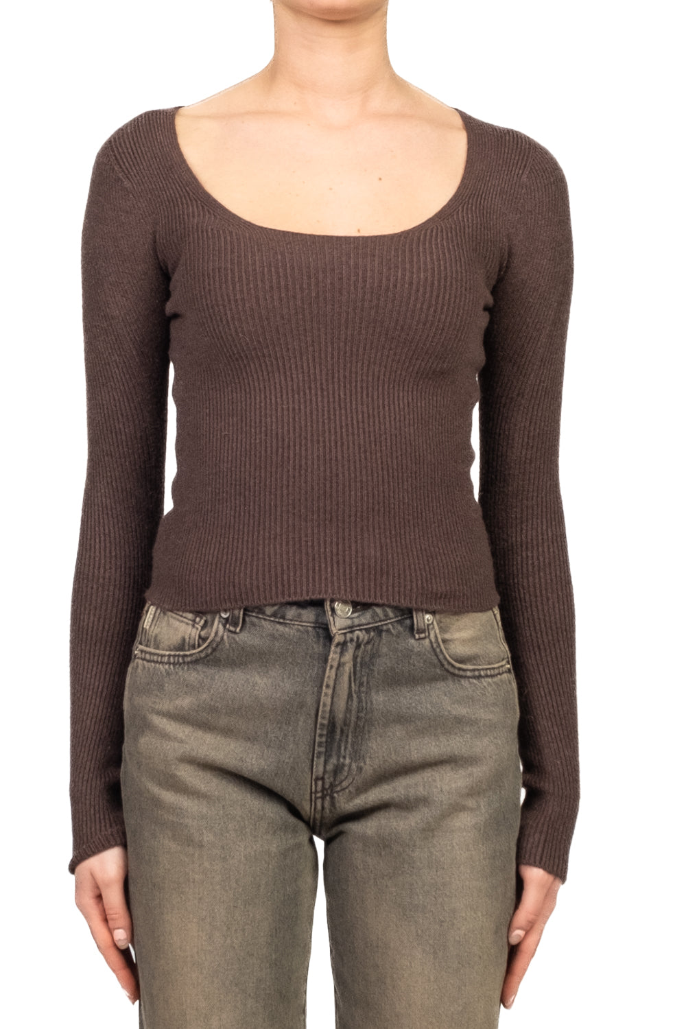 Vicolo - Maglia costine scollo tondo Art. 77316F