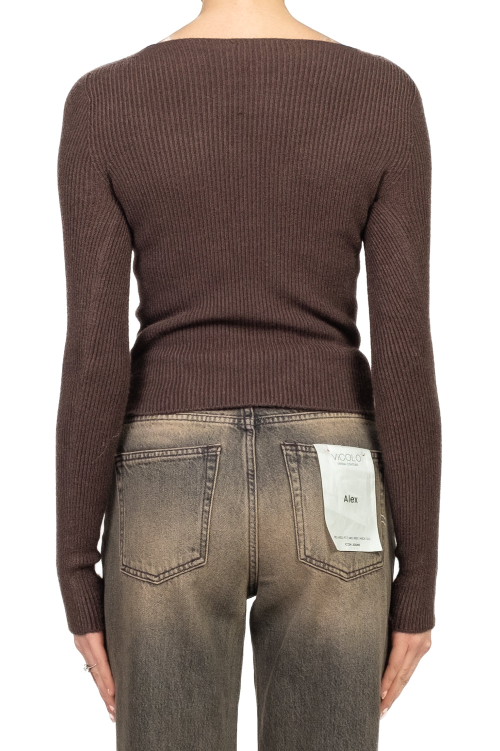 Vicolo - Maglia costine scollo tondo Art. 77316F