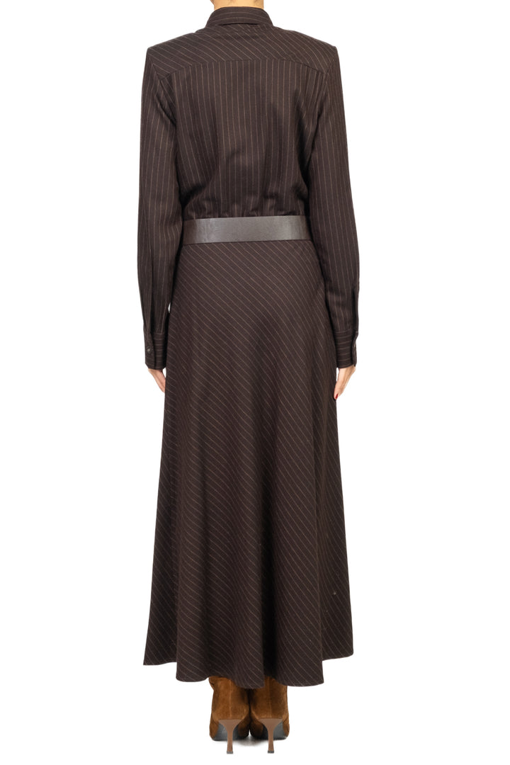 Tensione In - Abito chemisier gessato con cintura Art. W25AA57