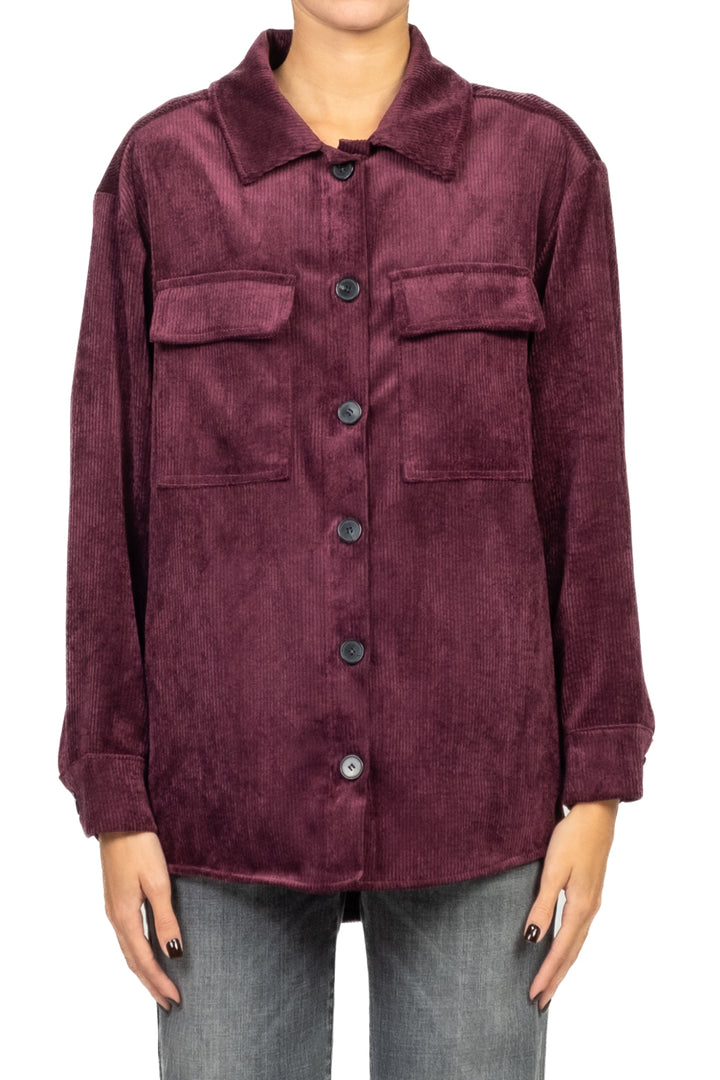 Vicolo - Camicia velluto coste con taschini Art. TF2007