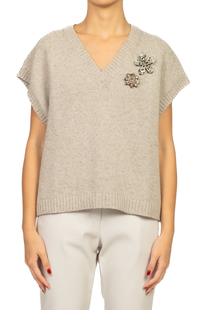 Tensione In - Gilet con applicazioni Art. D82018