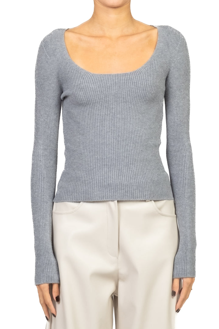 Vicolo - Maglia costine scollo tondo Art. 77316F