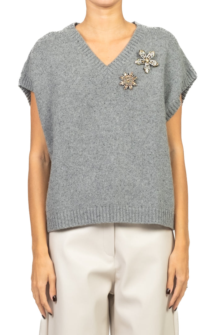 Tensione In - Gilet con applicazioni Art. D82018