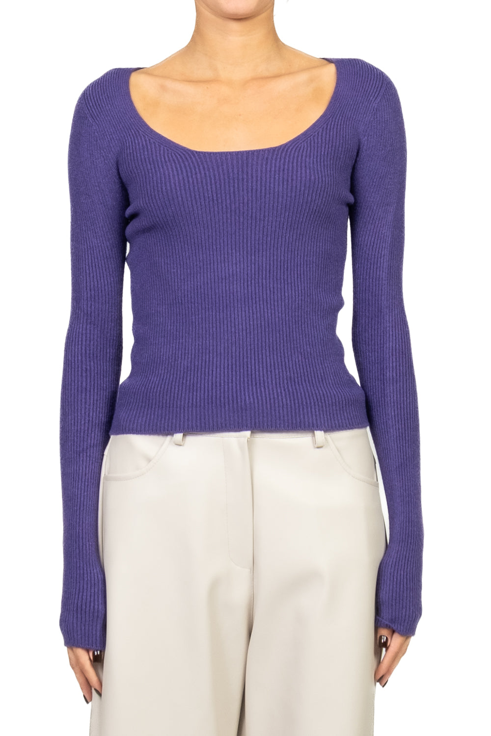 Vicolo - Maglia costine scollo tondo Art. 77316F