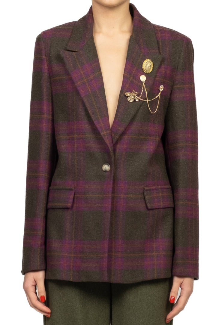 Vicolo - Giacca check con spille Art. TF2086