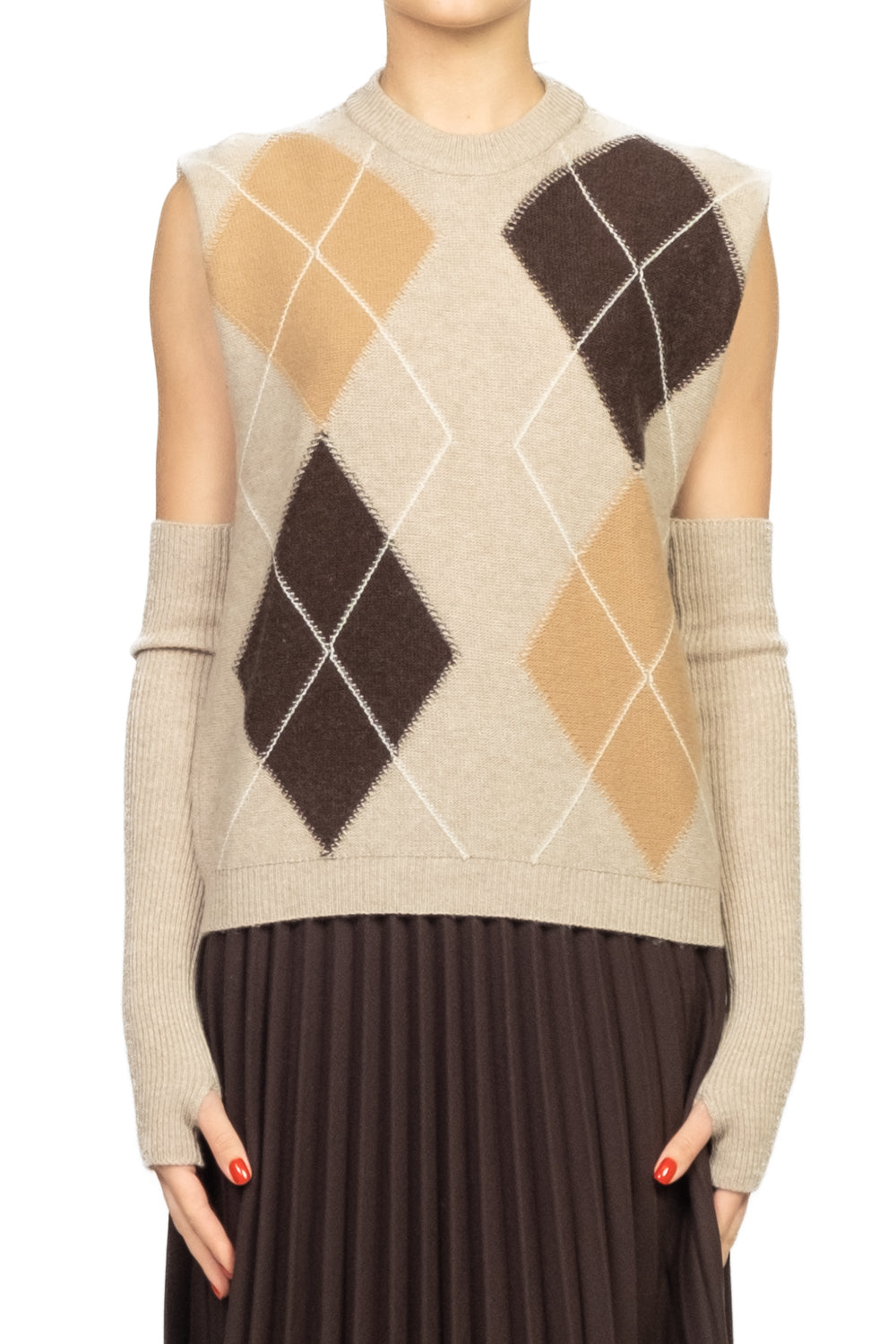 Vicolo - Gilet rombi con manicotti Art. 77346F