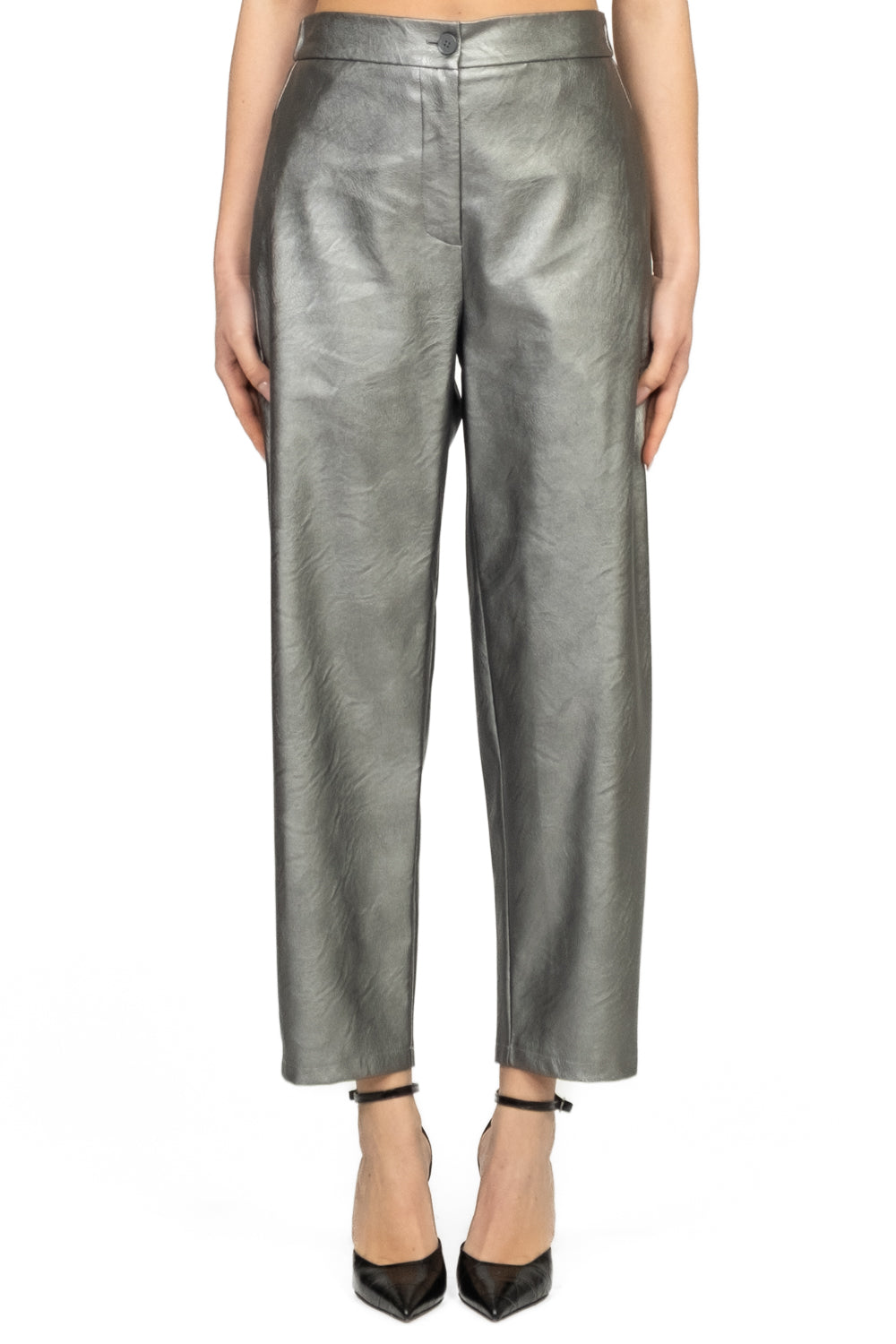 Vicolo - Pantalone carrot ecopelle laminato Art. TF2037