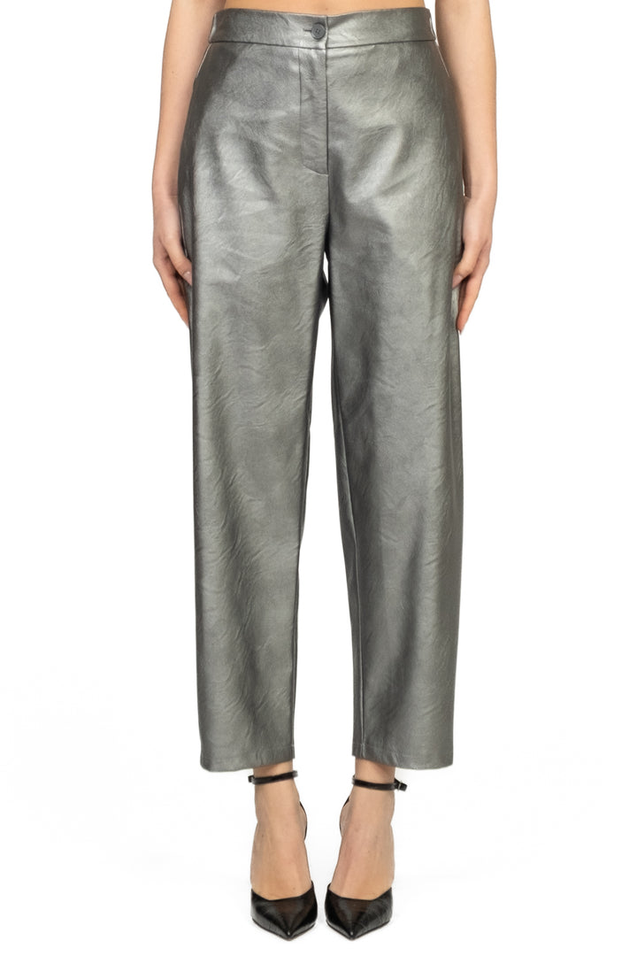 Vicolo - Pantalone carrot ecopelle laminato Art. TF2037