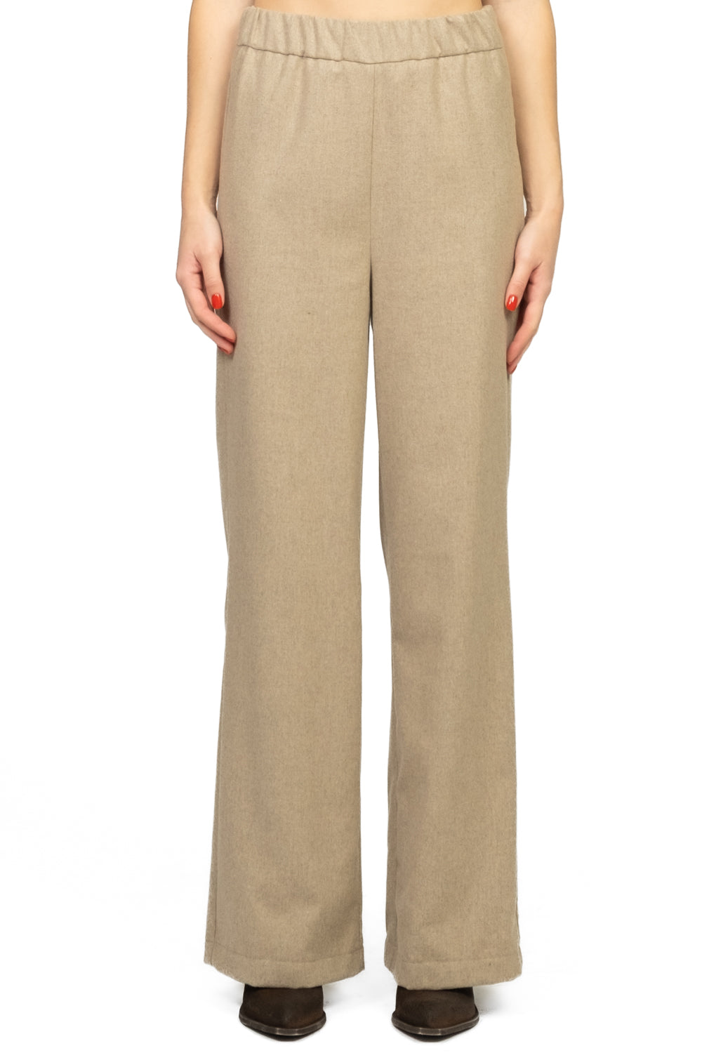 Vicolo - Pantalone palazzo flanella con elastico Art. TF1999