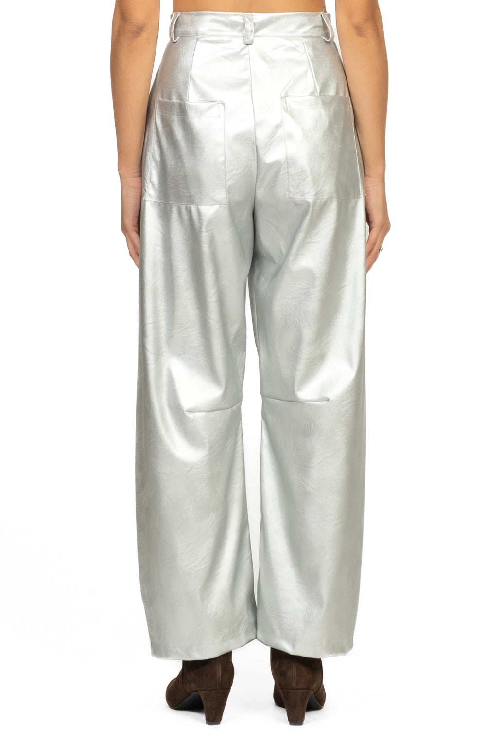 Vicolo - Pantalone barrel ecopelle laminato Art. TF2050