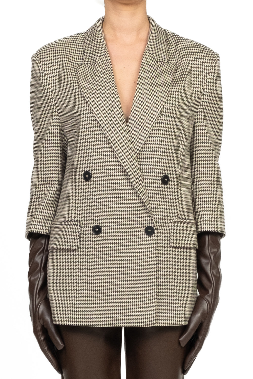 Vicolo - Giacca doppio petto pied de poule con guanti Art. TF2107