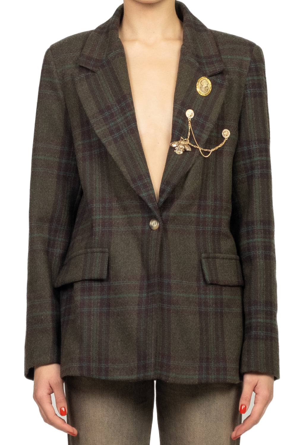 Vicolo - Giacca check con spille Art. TF2086