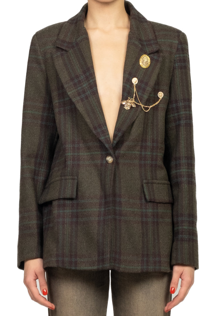 Vicolo - Giacca check con spille Art. TF2086