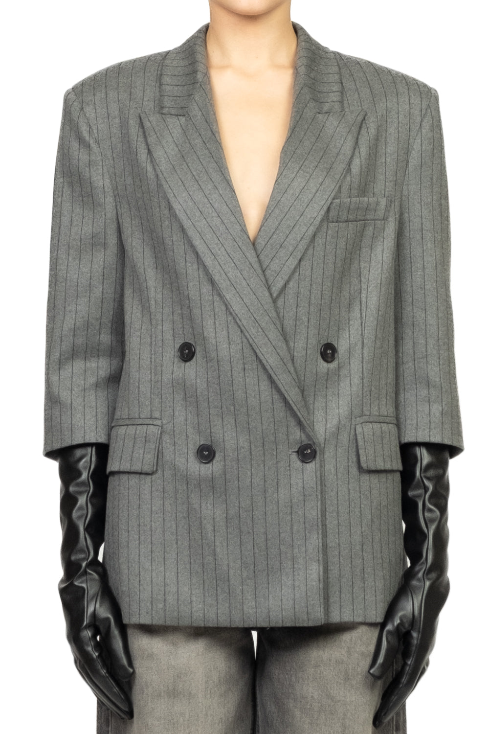 Vicolo - Giacca doppio petto gessata con guanti Art. TF2104