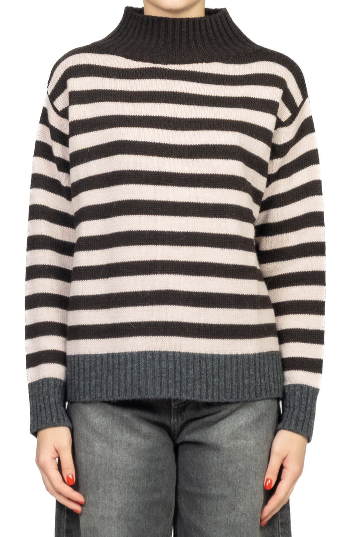 Tensione In - Maglia mezzo collo rigata Art. D82016