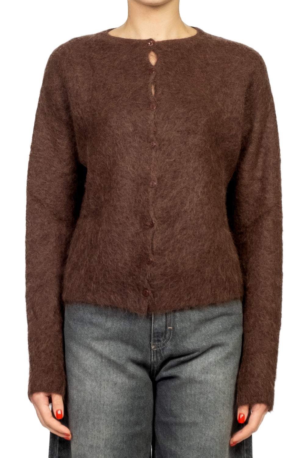 Kontatto - Cardigan girocollo in mohair Art. 3M0866CN