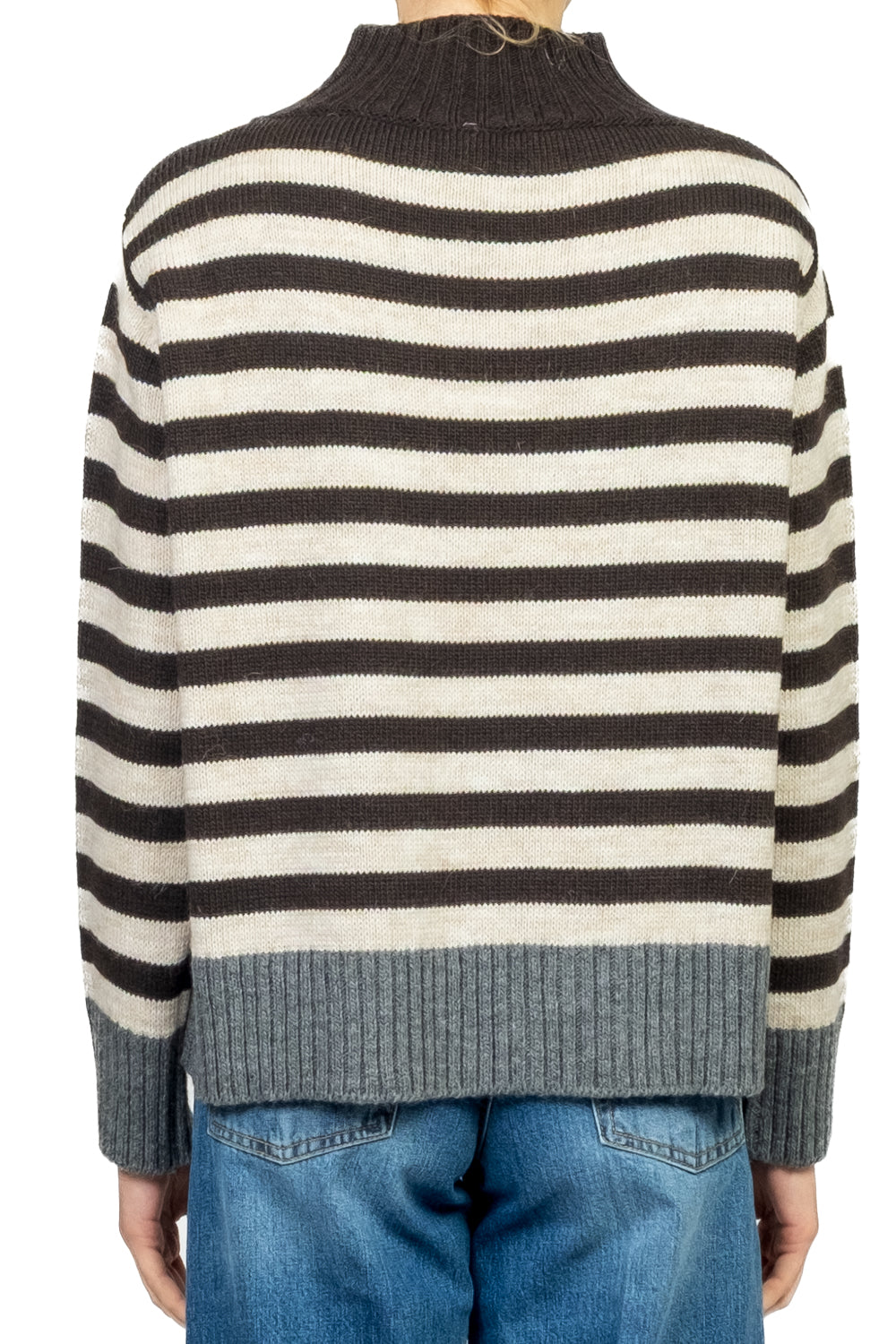 Tensione In - Maglia mezzo collo rigata Art. D82016