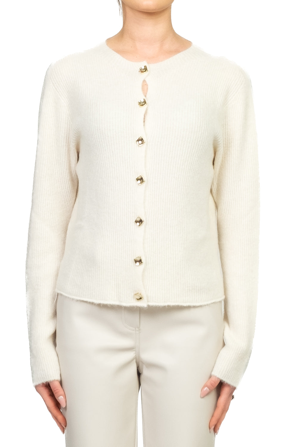 Kontatto - Cardigan coste bottoni oro Art. 3M0882CN