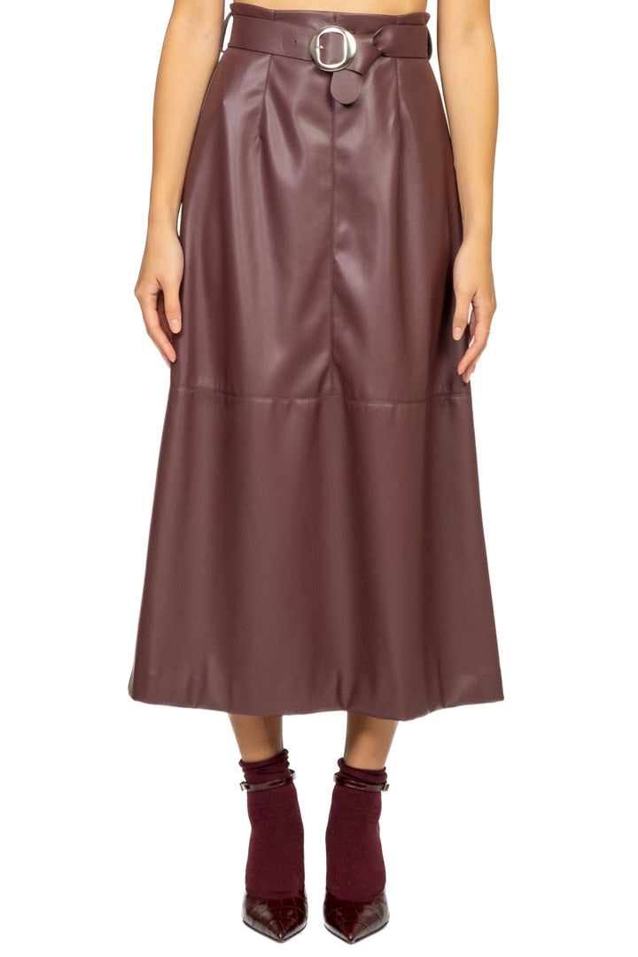 Imperial - Gonna ecopelle trapezio con cintura Art. GMG2KGJC