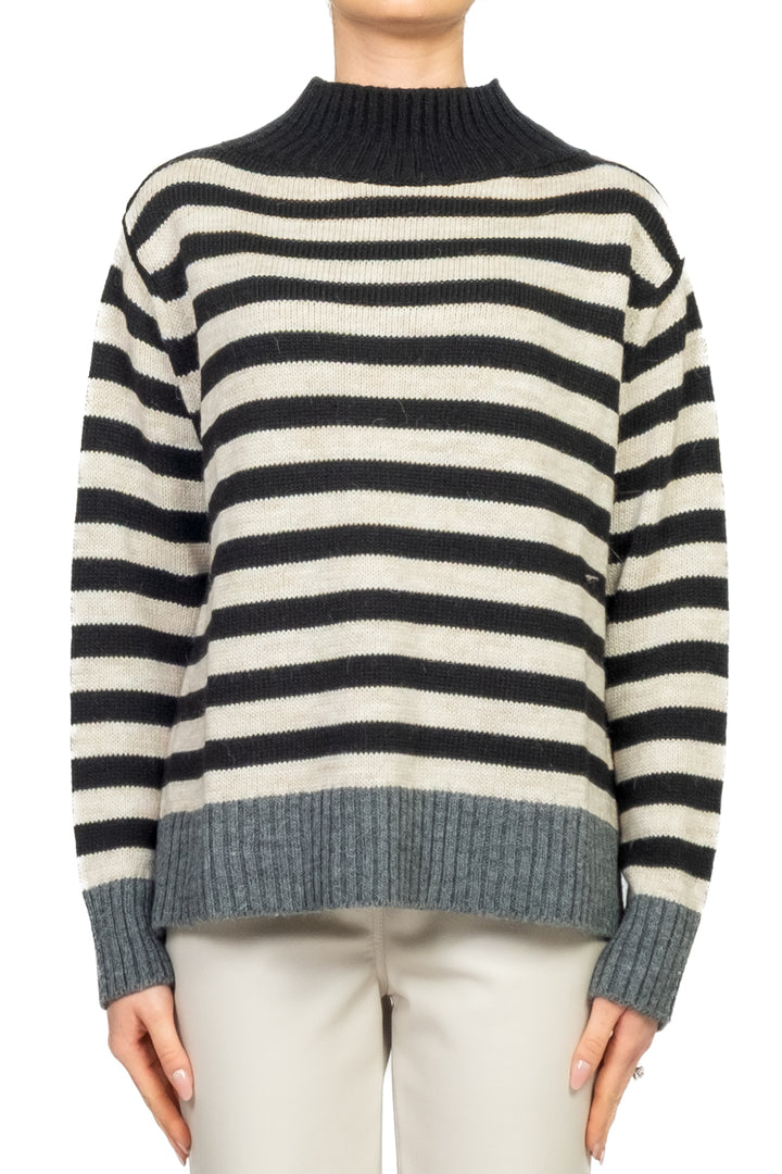 Tensione In - Maglia mezzo collo rigata Art. D82016