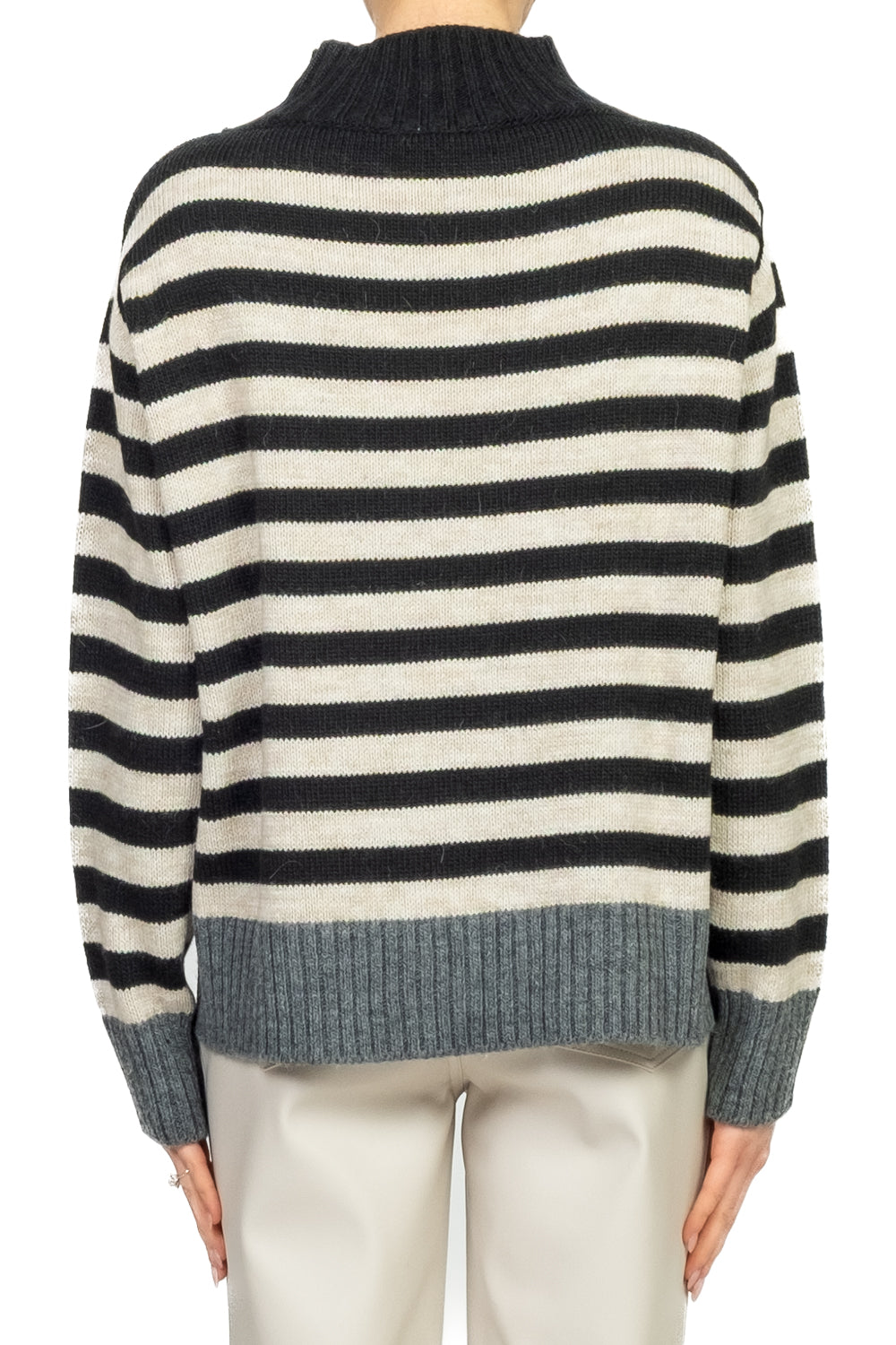 Tensione In - Maglia mezzo collo rigata Art. D82016