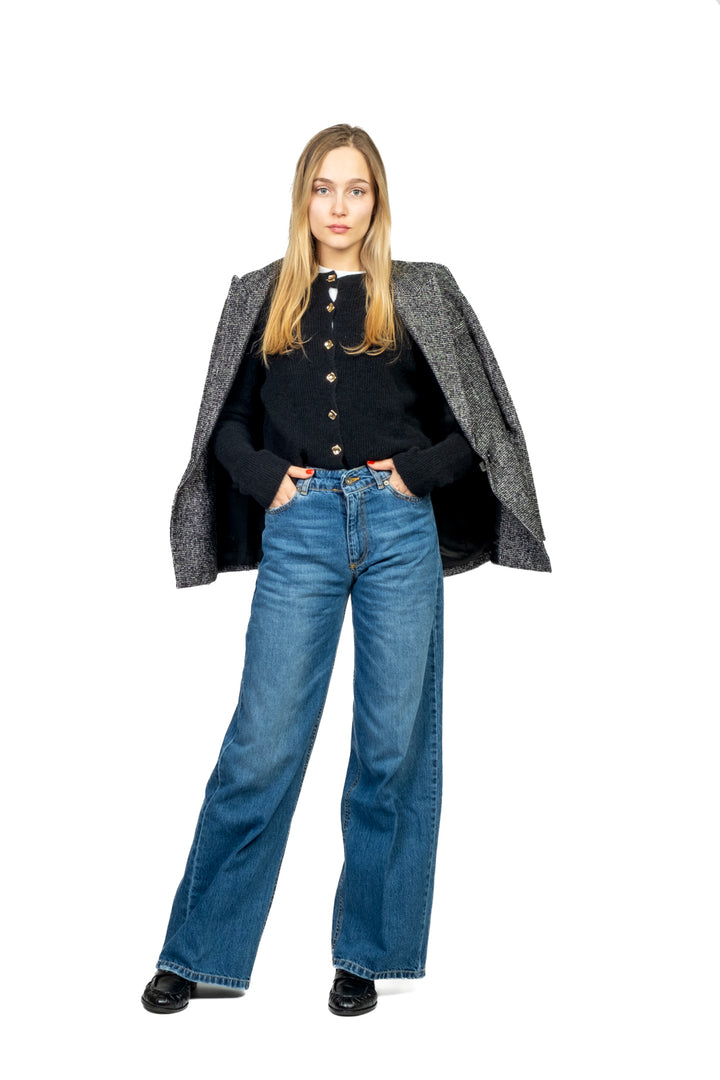 Kontatto - Cardigan coste bottoni oro Art. 3M0882CN