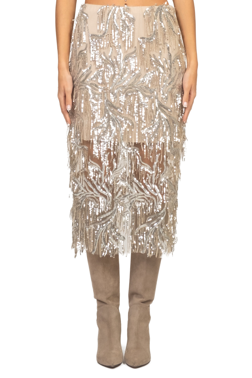 Tensione In - Gonna longuette con paillettes Art. 26G1673