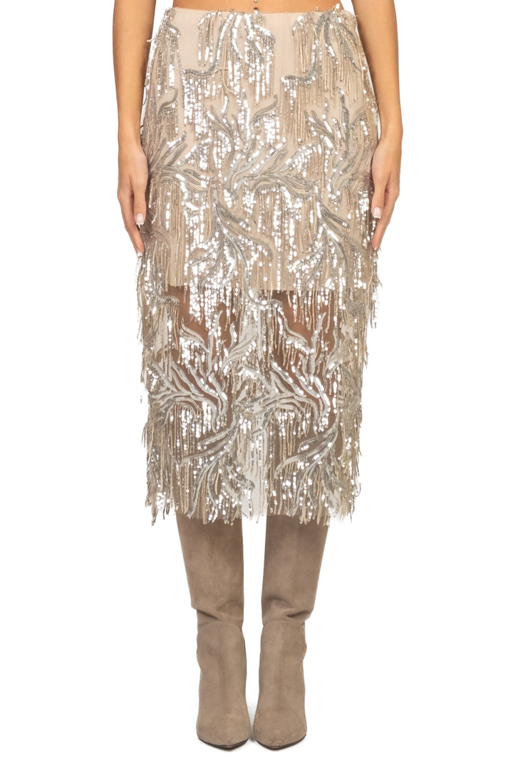 Tensione In - Gonna longuette con paillettes Art. 26G1673