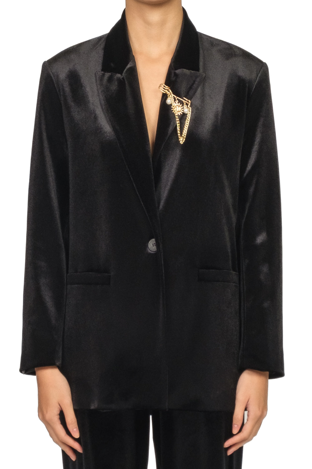 Have One - Giacca in ciniglia con spilla Art. JGE-P109