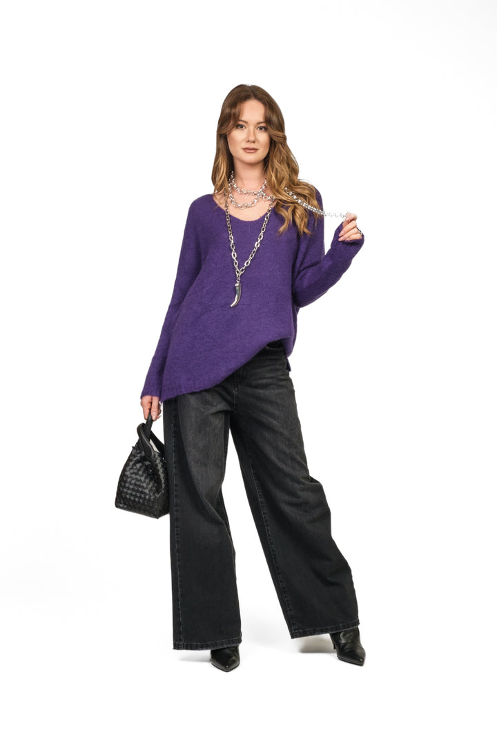 Vicolo - Maglia over misto mohair scollo v Art. 55226F