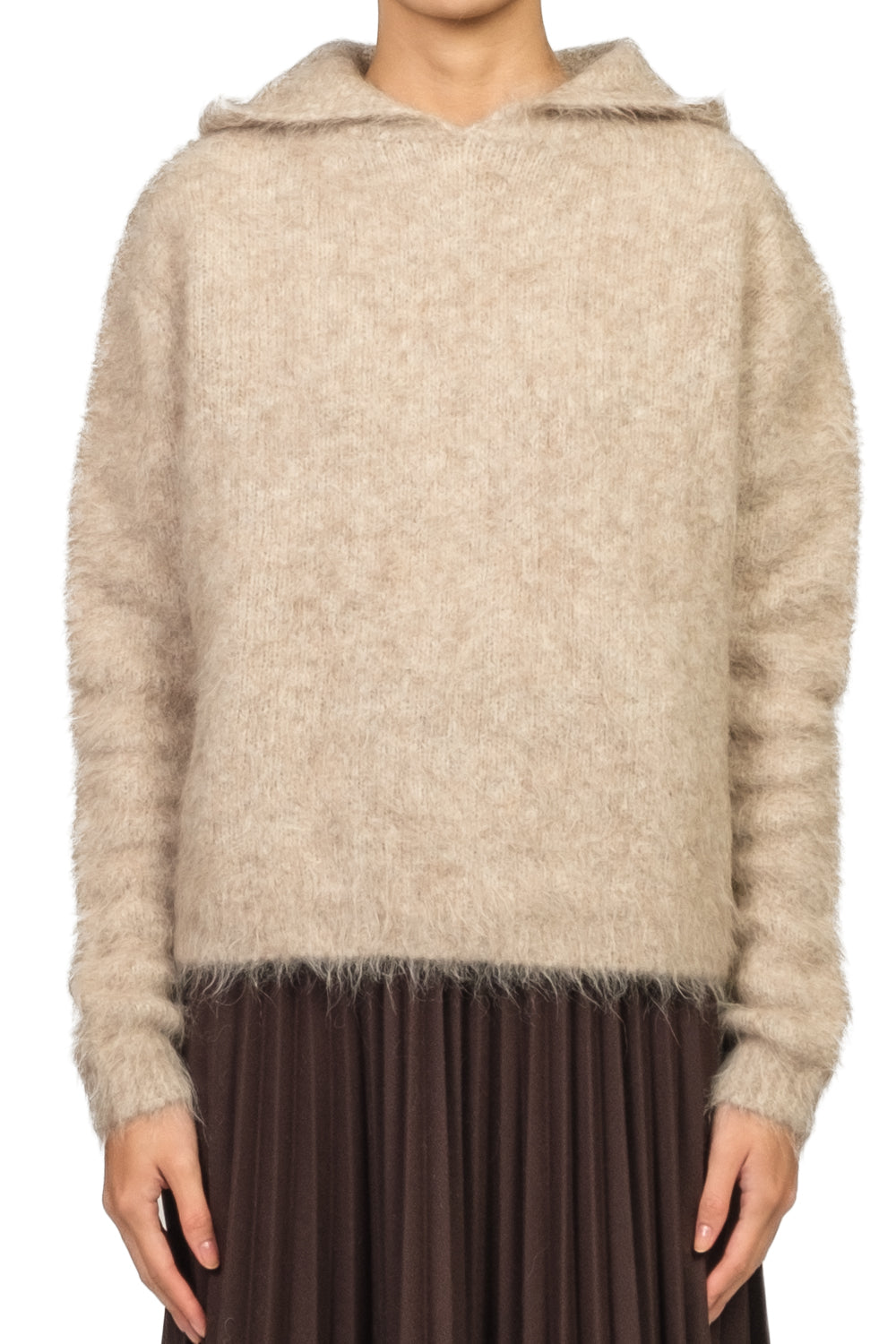 Vicolo - Maglia misto alpaca con cappuccio Art. 55242F