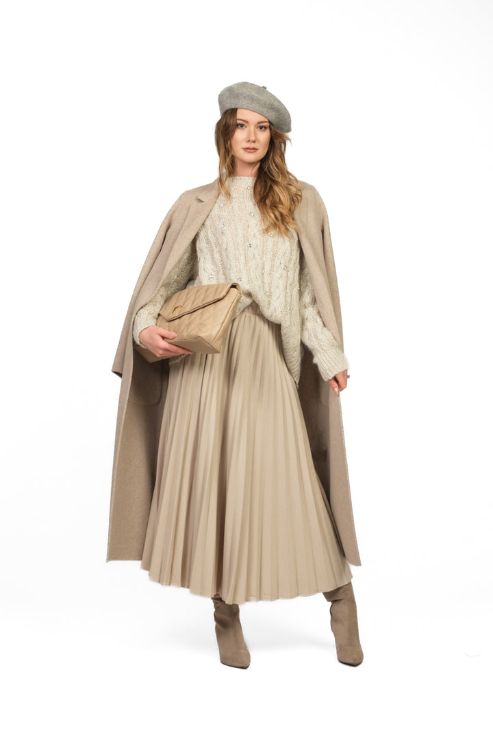 Vicolo - Maglia trecce filo lurex con applicazioni Art. 33068F