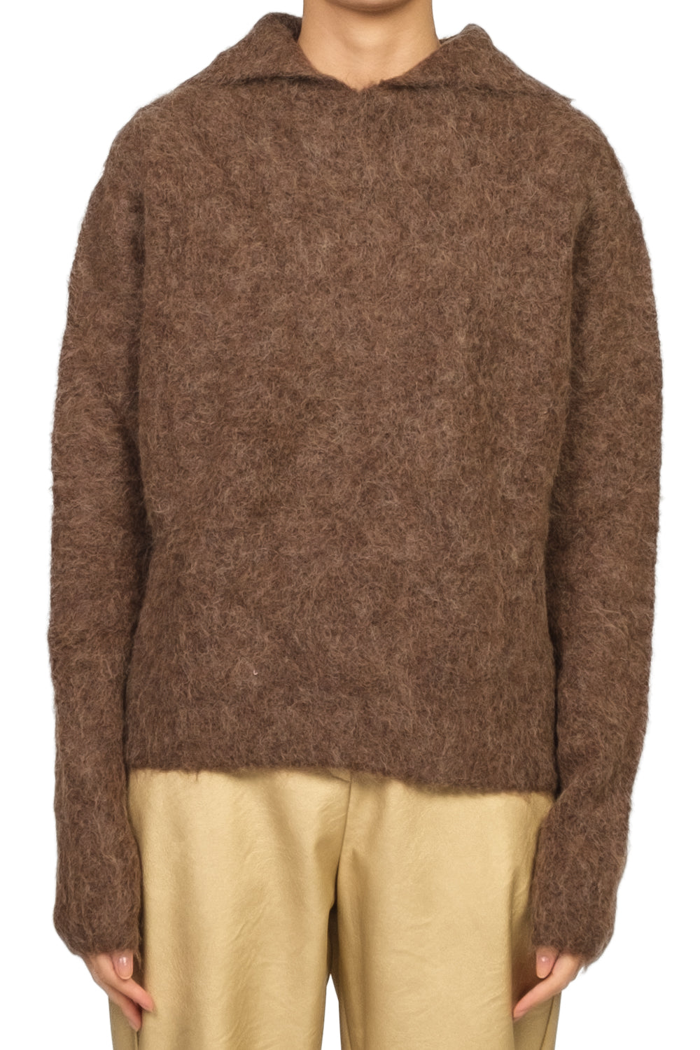 Vicolo - Maglia misto alpaca con cappuccio Art. 55242F