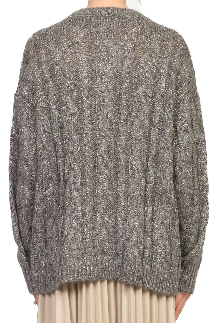 Vicolo - Maglia trecce filo lurex con applicazioni Art. 33068F